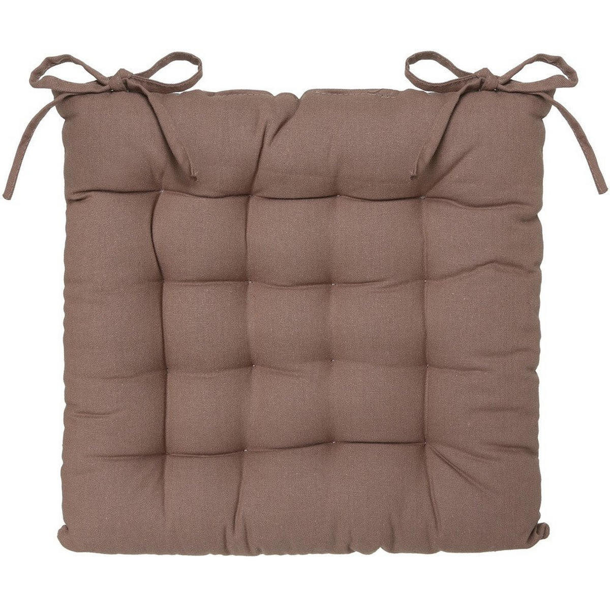 STUHLKISSEN Ziersteppung taupe quadratisch - Taupe, Naturmaterialien (5.5cm) - Atmosphera Createur d´interieur