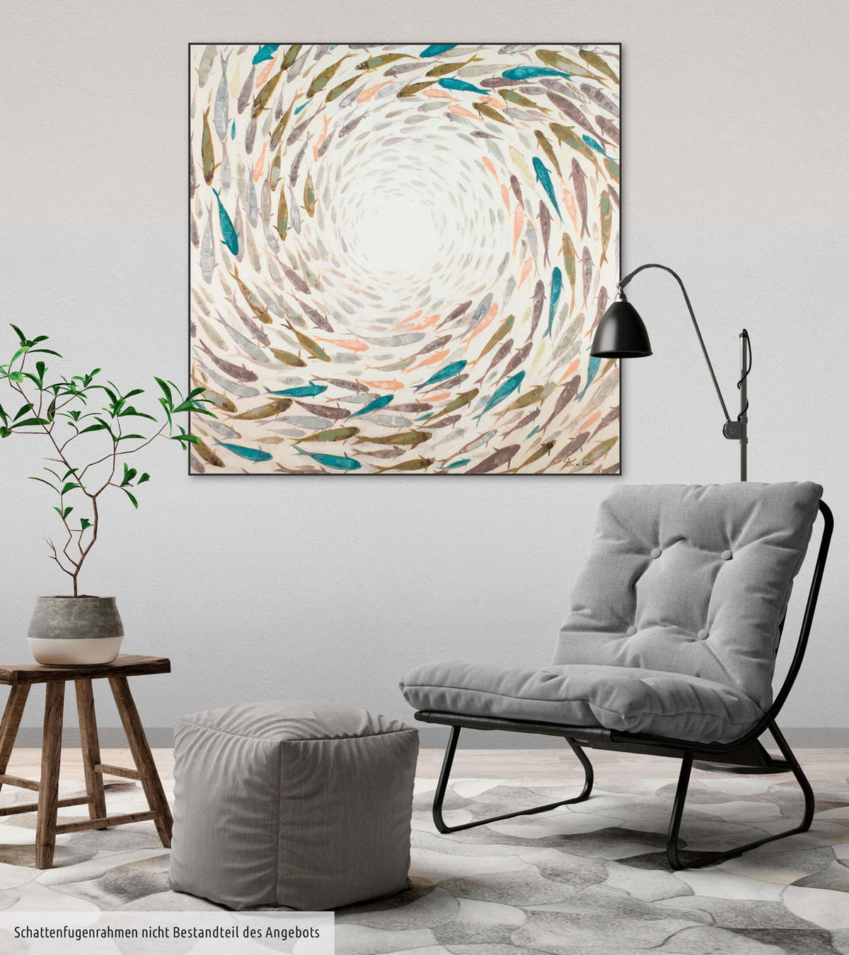 ÖLGEMÄLDE 80/80 cm - Multicolor, Holz/Textil (1.48/80cm) - KUNSTLOFT