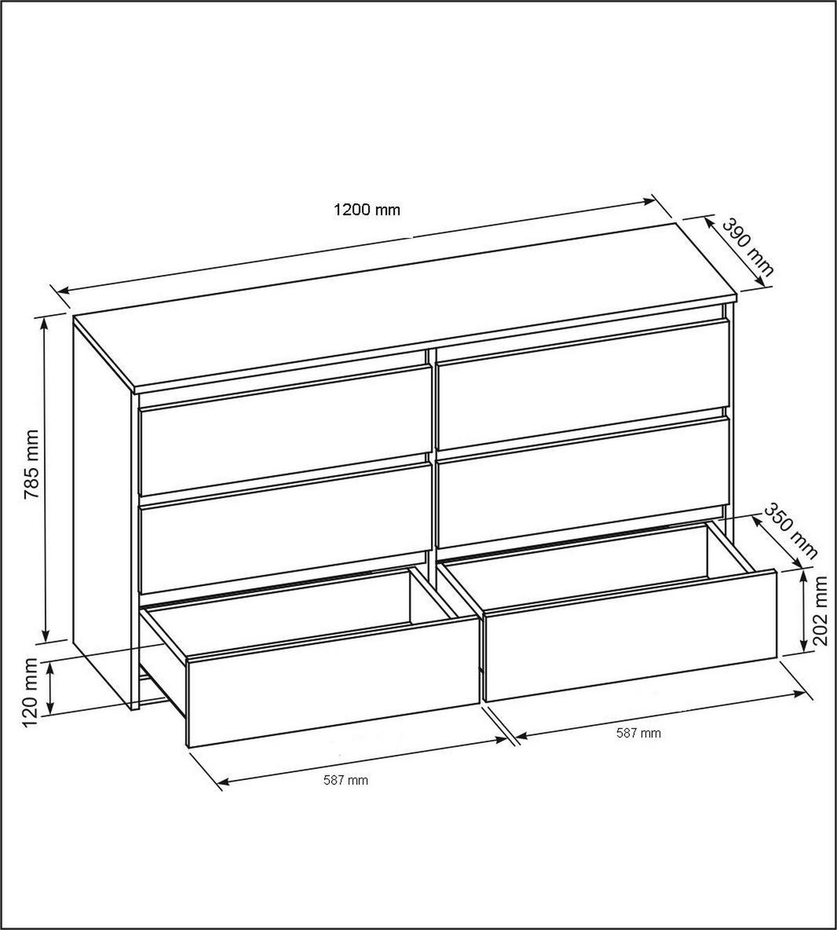 KOMMODE Weiß Hochglanz 120/79/39 - Weiß Hochglanz, Holzwerkstoff (120/79/39cm) - RAUMHIRSCH FURNITURE