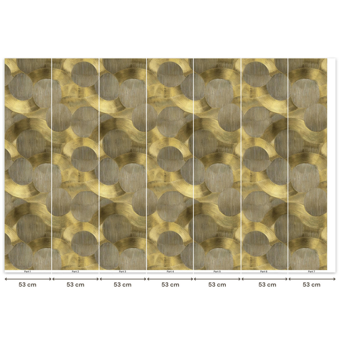 TAPETE - Modern - Geometrisch - Gold - 350x240 cm - Goldfarben, Papier (350/240cm) - OnlyWow