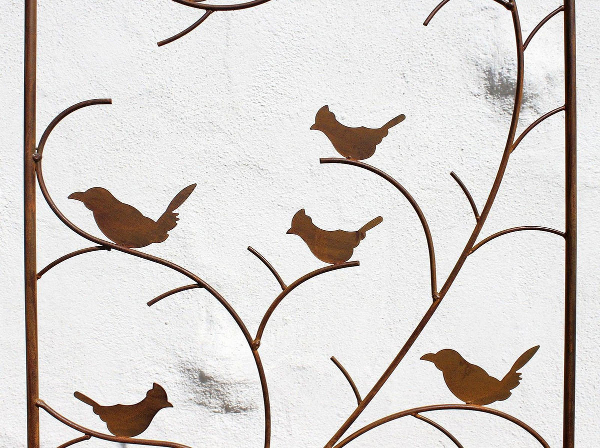 RANKGITTER mit Vögel Metall Rostbraun 150 cm - Braun, Metall (50/150/1cm) - DanDiBo
