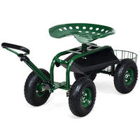 GARTENWAGEN Grün - Grün, Metall (96.5/45.5/48.5cm) - COSTWAY