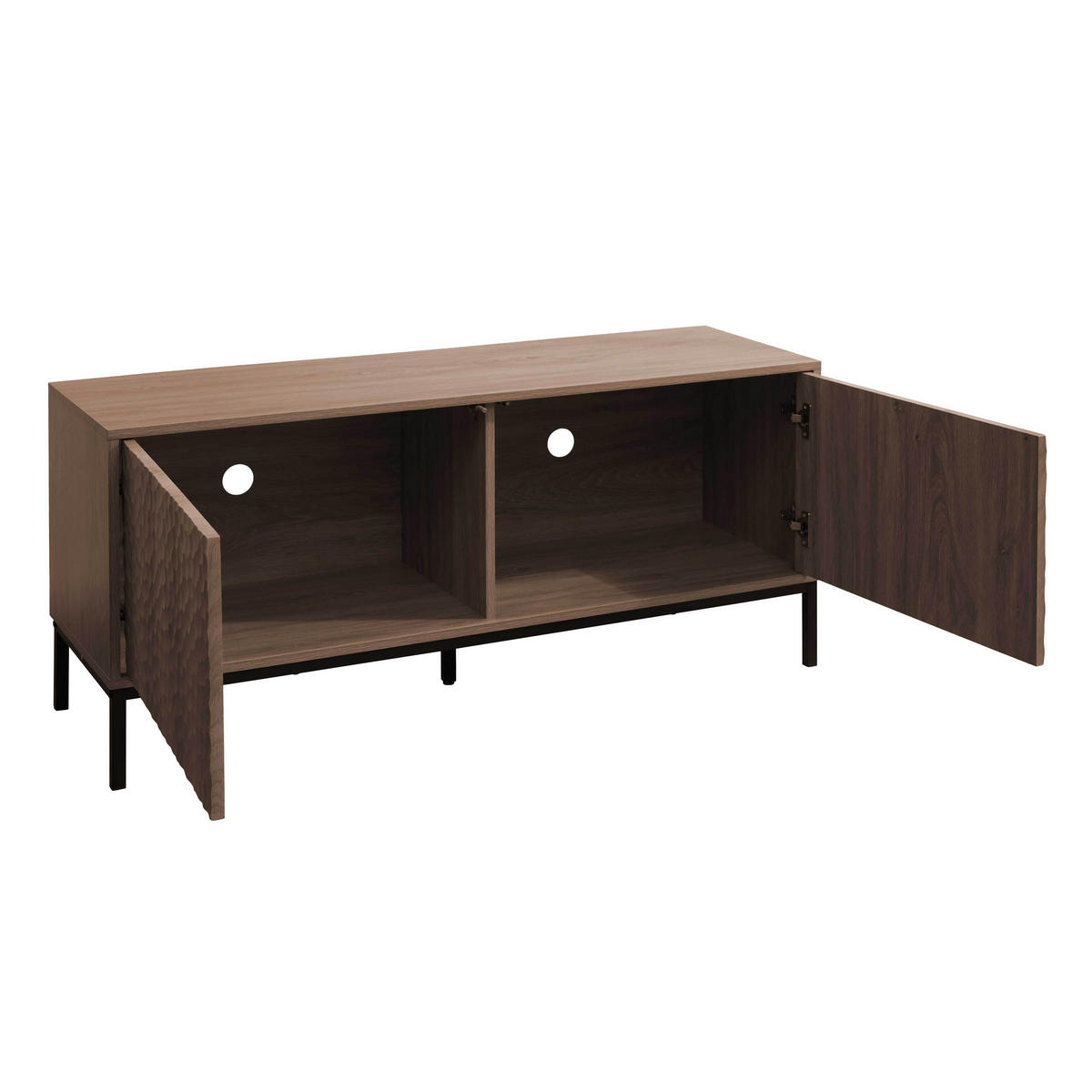 TV-SCHRANK, dunkles Holzeffekt - Braun, Holz (40/54/120cm) - Oviala