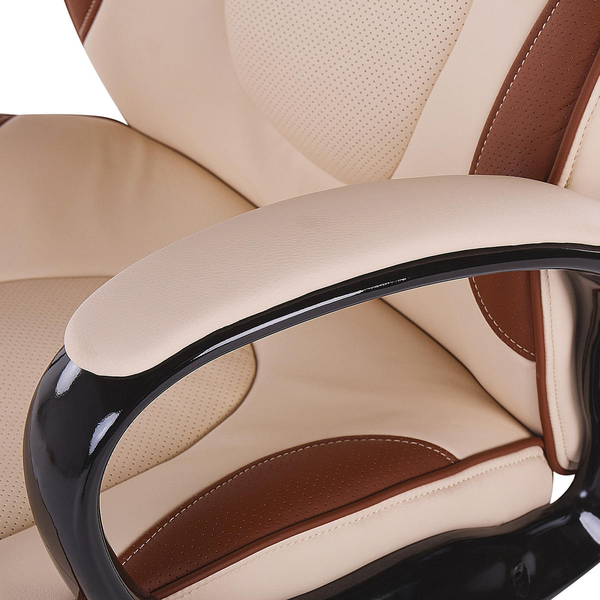 BÜROSTUHL Kunstleder Beige Felicity - Beige, Kunststoff/Textil (63/117/63cm) - Beliani