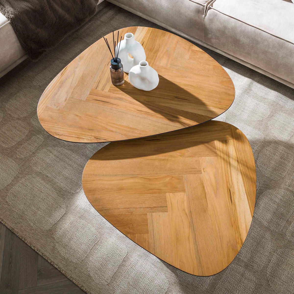 COUCHTISCH Infinite Brown 75/90/ 40 cm 2er-Set - Braun, Holz (75/90/40cm) - Hoyz Collection