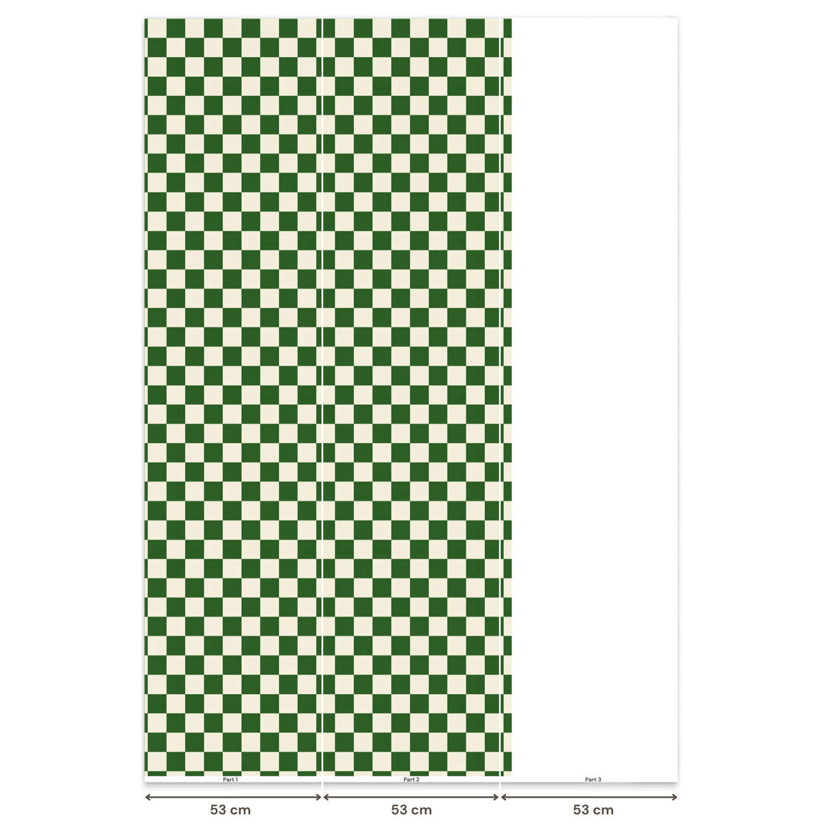 KINDERTAPETE - Schachbrett - Muster - Grün - 100x200 cm - Grün, Papier (100/200cm) - OnlyWow