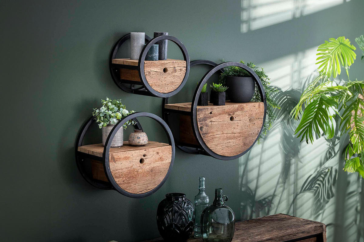 WANDREGAL RADEL Holz - Braun, Holz (40/40/25cm) - KAWOLA