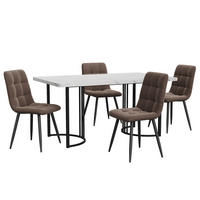 ESSGRUPPE DE-38980 140/80 cm Tisch mit 4 Stühlen Braun - Braun, Holzwerkstoff (140/75/80cm) - ComfortXL