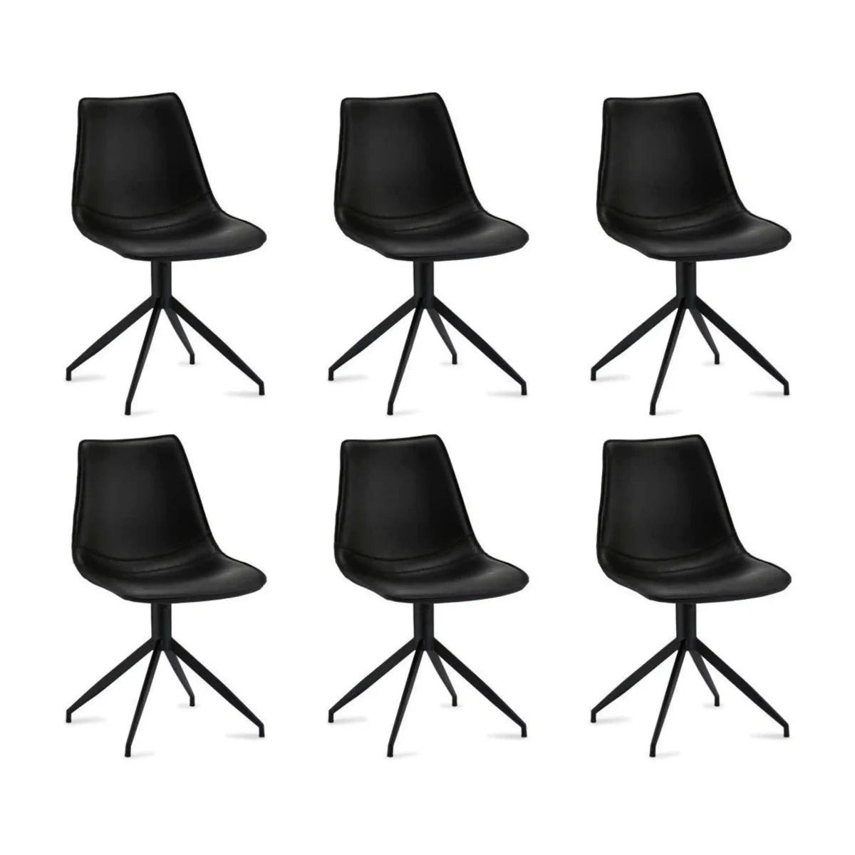 Furnhouse Stuhl-Set Schwarz 48x85x57 cm