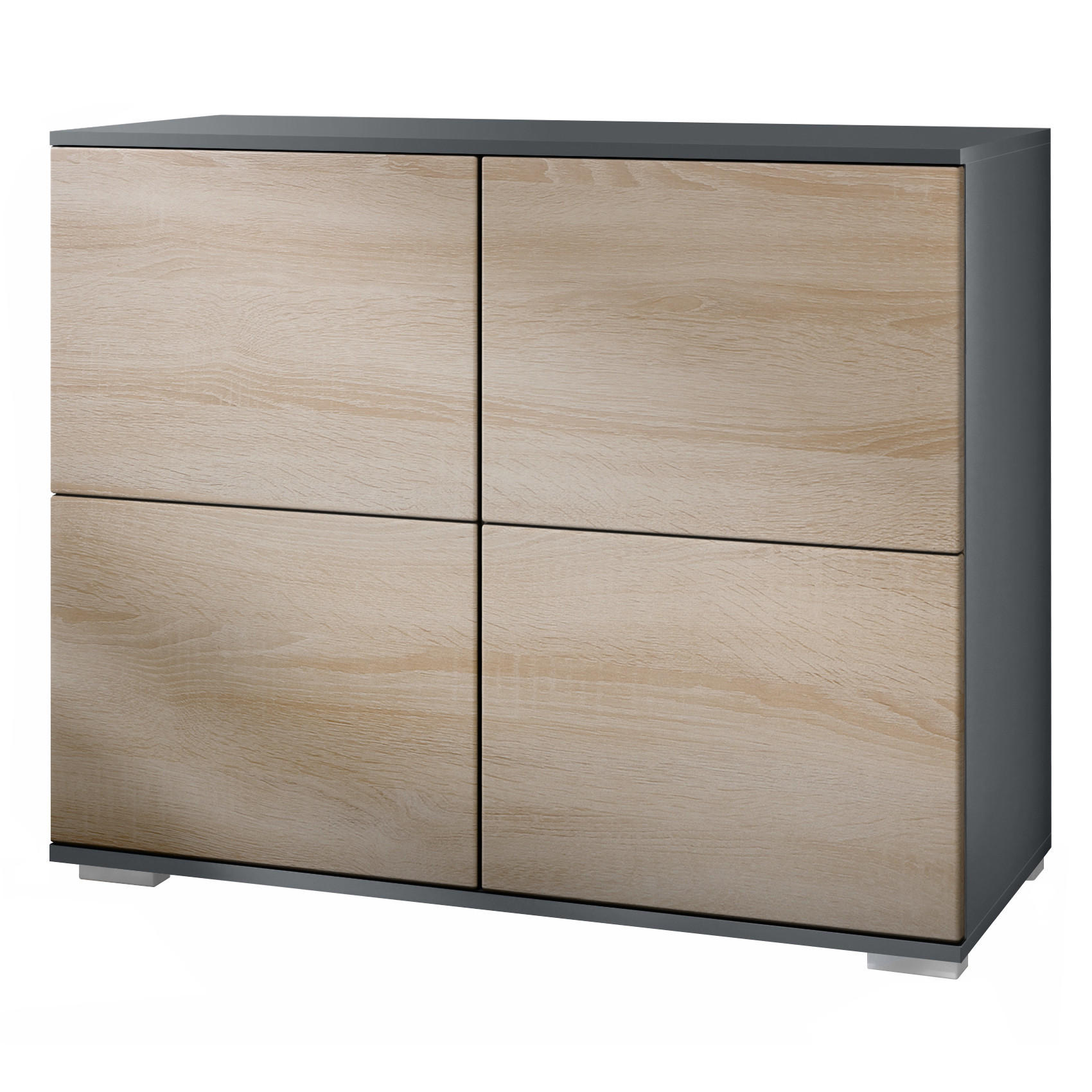 KOMMODE Rova Eiche sägerau - Eiche San Remo, Holzwerkstoff (92.5/75.5/35cm) - Vladon