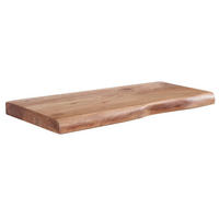 WANDREGAL Akazienholz Baumkante Rustikal, Beige 60x26x4 cm - Beige, Holz (60/4/26cm) - KADIMA DESIGN