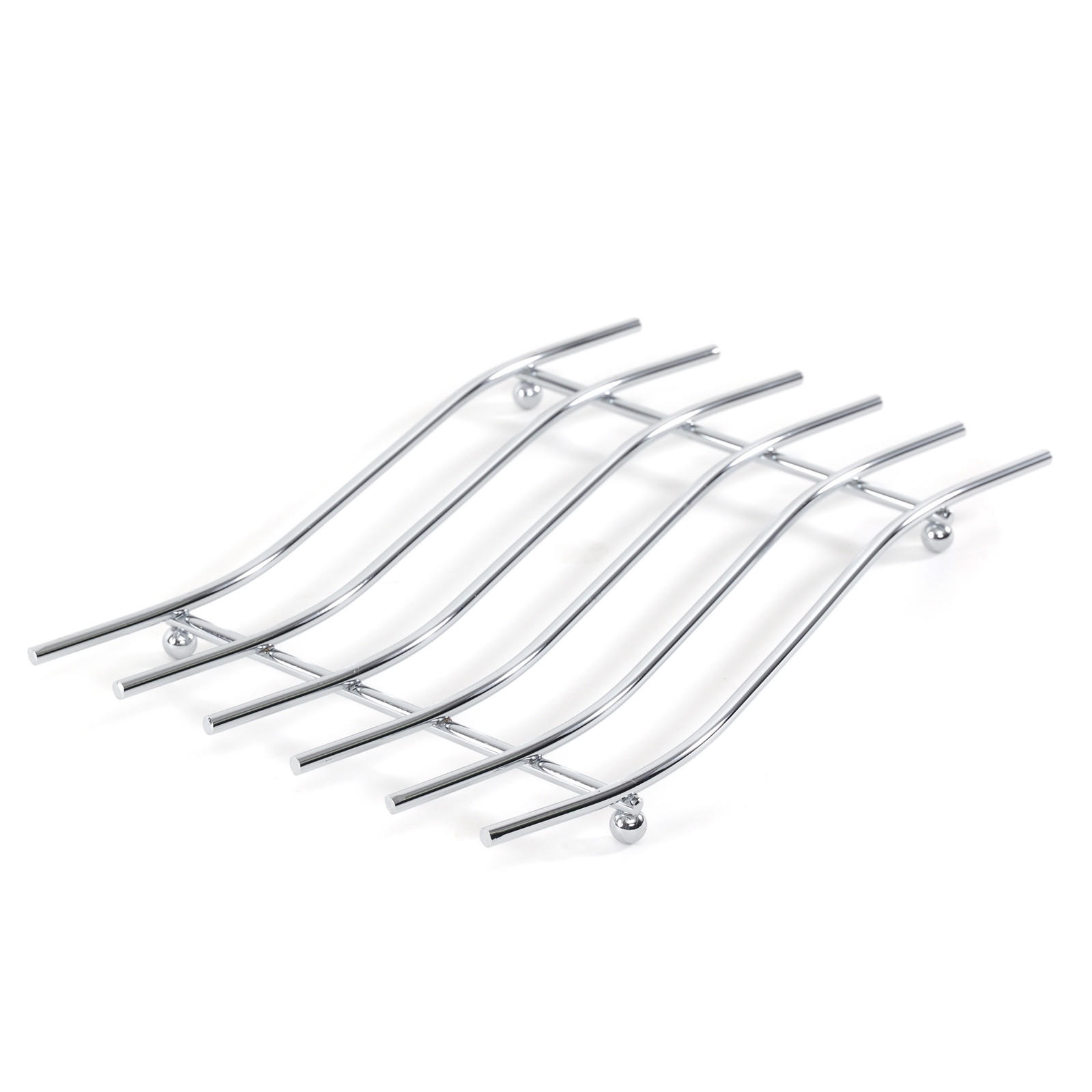 TOPF-UNTERSETZER STRIPE Metall, wellenförmige Streben silber - Silberfarben, Metall (32/20cm) - DESIGN DELIGHTS