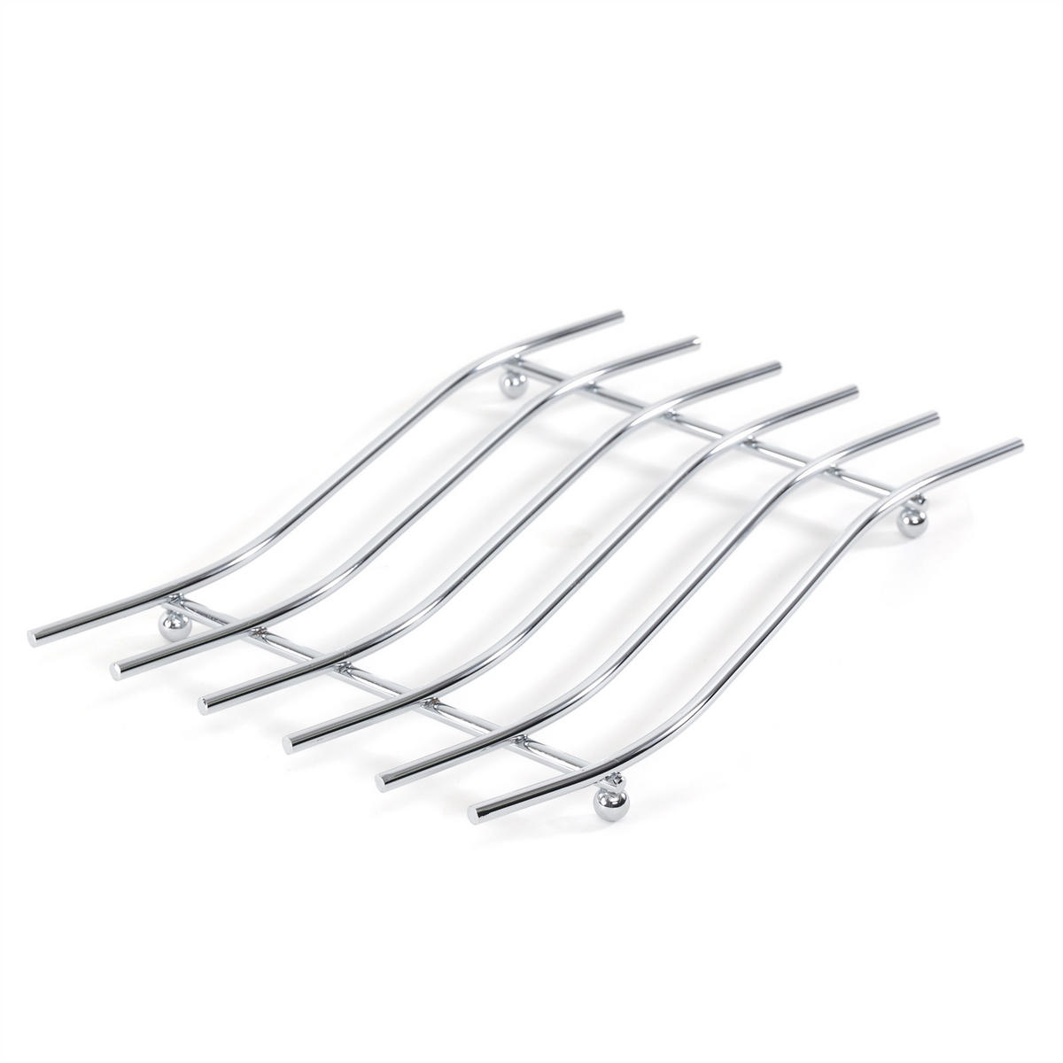TOPF-UNTERSETZER STRIPE Metall, wellenförmige Streben silber - Silberfarben, Metall (32/20cm) - DESIGN DELIGHTS