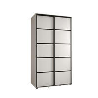 SCHWEBETÜRENSCHRANK 235,2/140/45 2-türig - Schwarz/Weiß, Holz/Metall (140/235/45cm) - Abiks Möbel