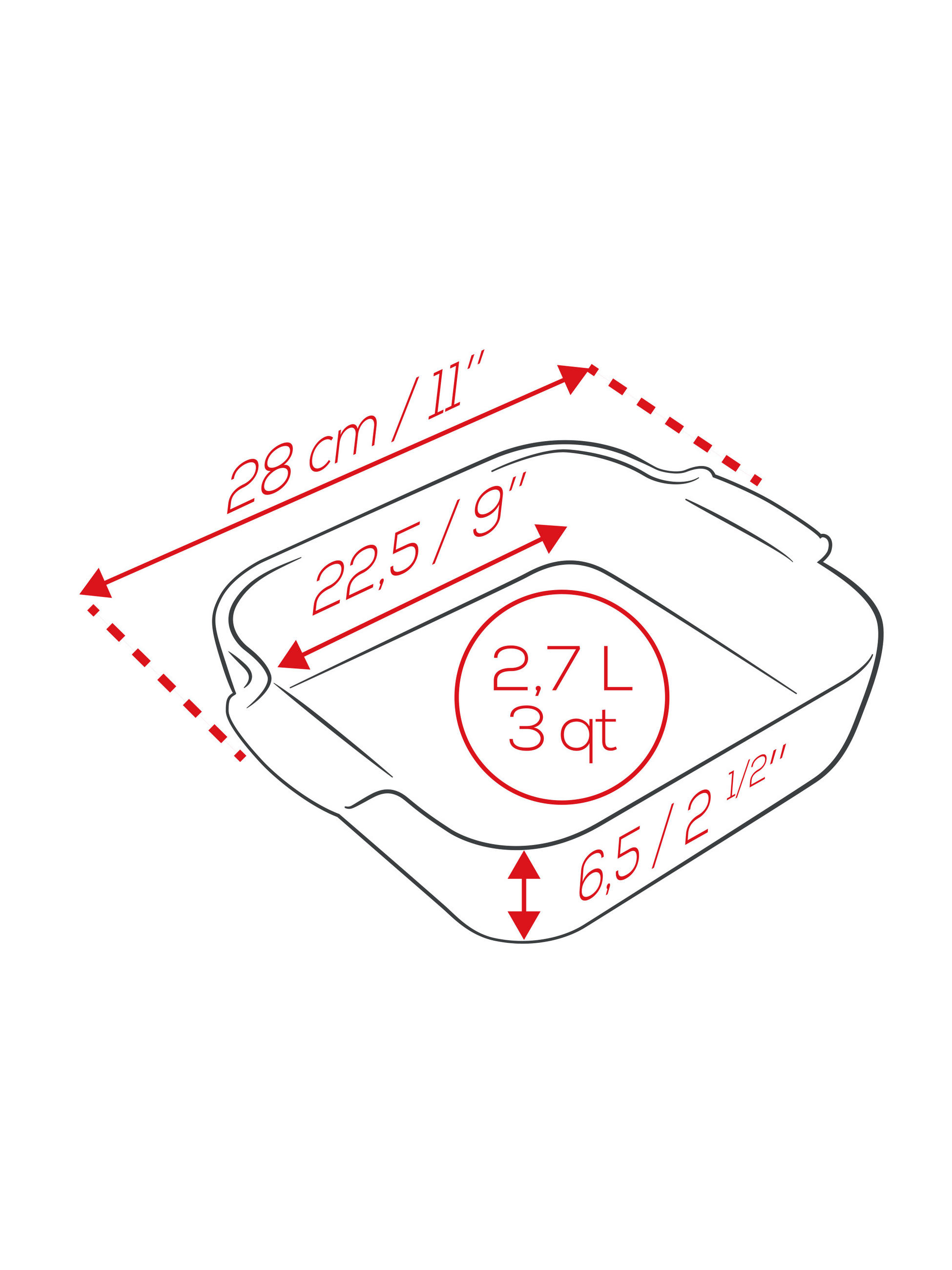 AUFLAUFFORM Keramik Appolia 28cm Quadratisch Satinschwarz Spülmaschinenfest - Schwarz, Keramik (23.7/28/7.1cm) - PEUGEOT