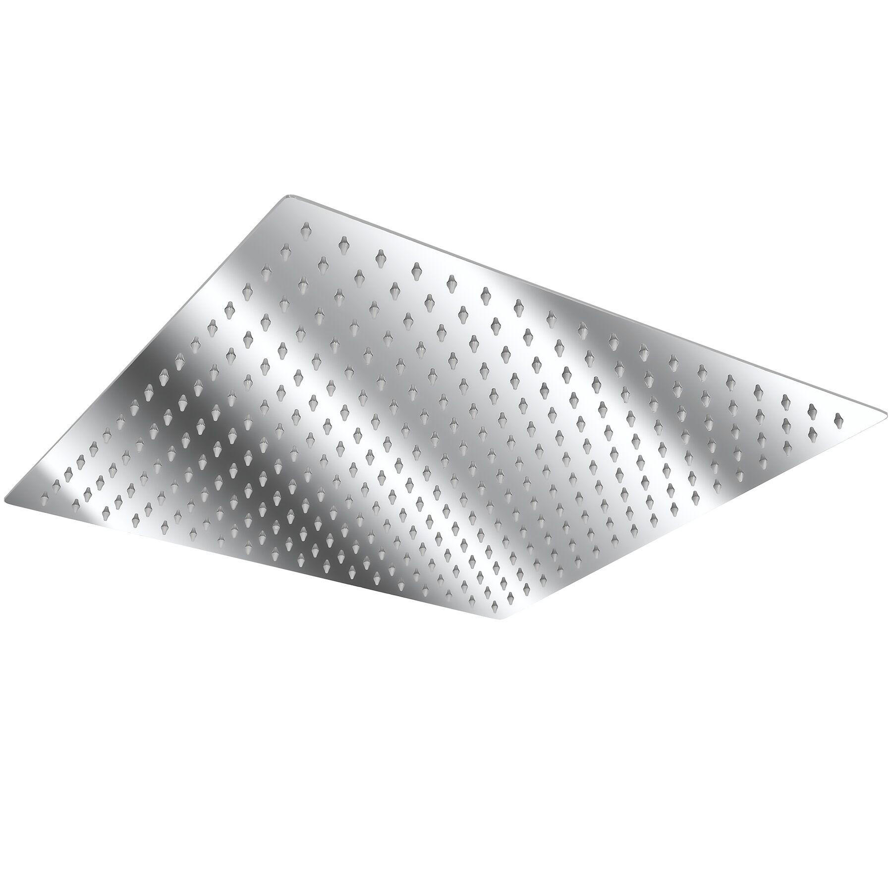 REGENDUSCHKOPF , 1/2 Zoll Gewinde, silber - Silberfarben, Metall (30/4.5/30cm) - tectake