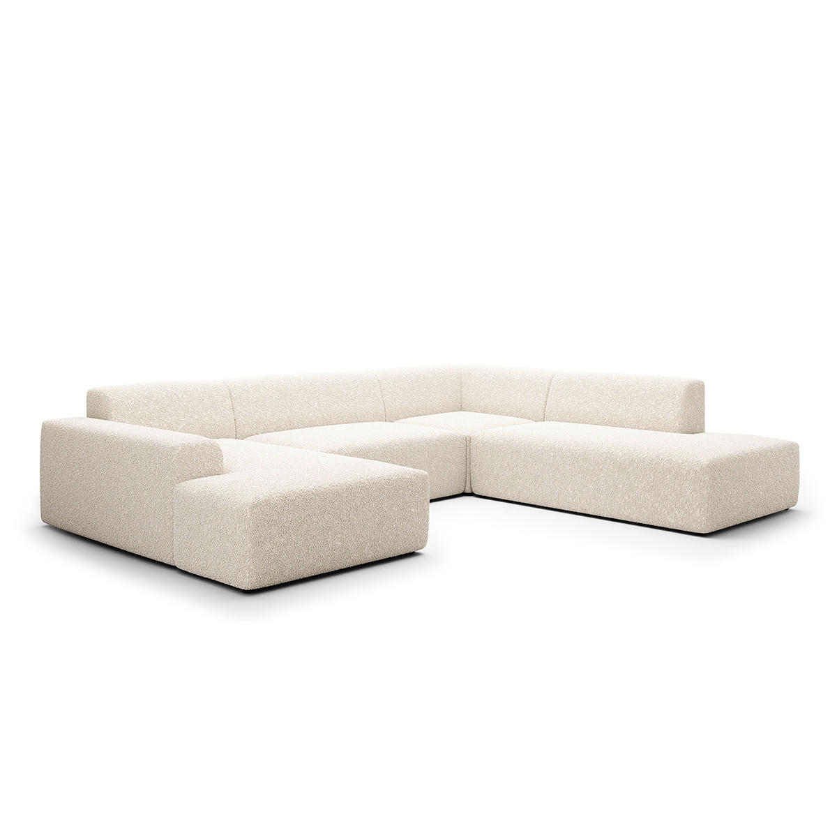 PANORAMASOFA Torino 5 Sitzplätze Beige - Beige, Holz (326/104/190cm) - Petits-meubles