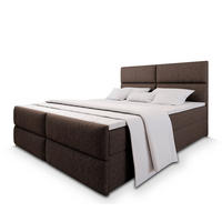 POSTEL BOXSPRING MULEN 160x200 cm, s matrací a úložným prostorem, hnědá - hnědá, kompozitní dřevo/textil (160/200cm) - MASSENO