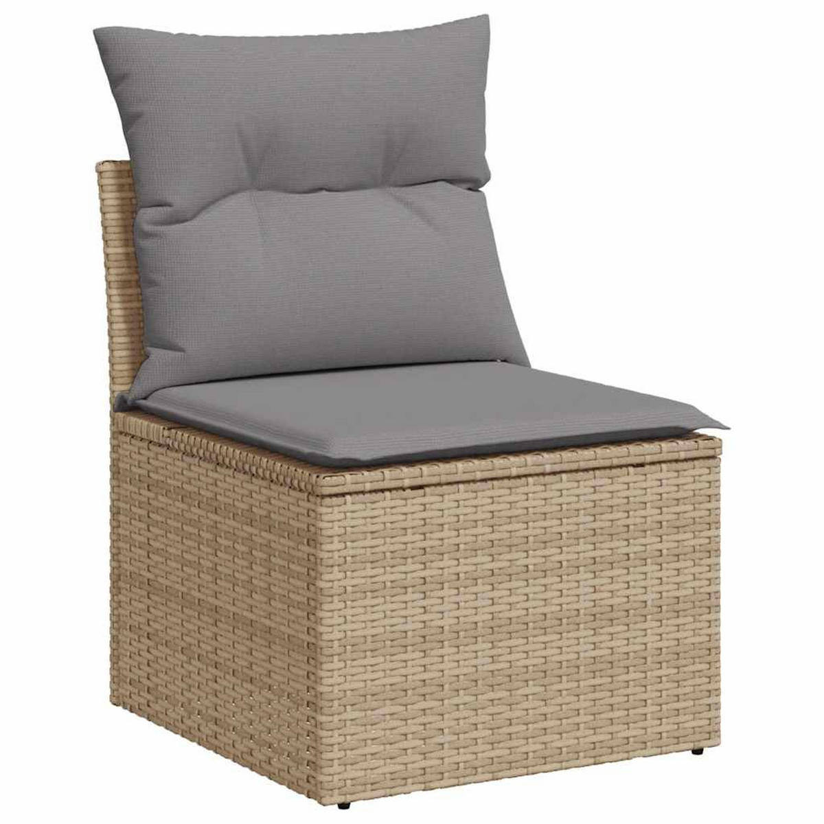 GARTEN-SOFAGARNITUR 4-TLG. Mit Kissen Beige Poly Rattan - Beige/Hellgrau, Kunststoff - vidaXL