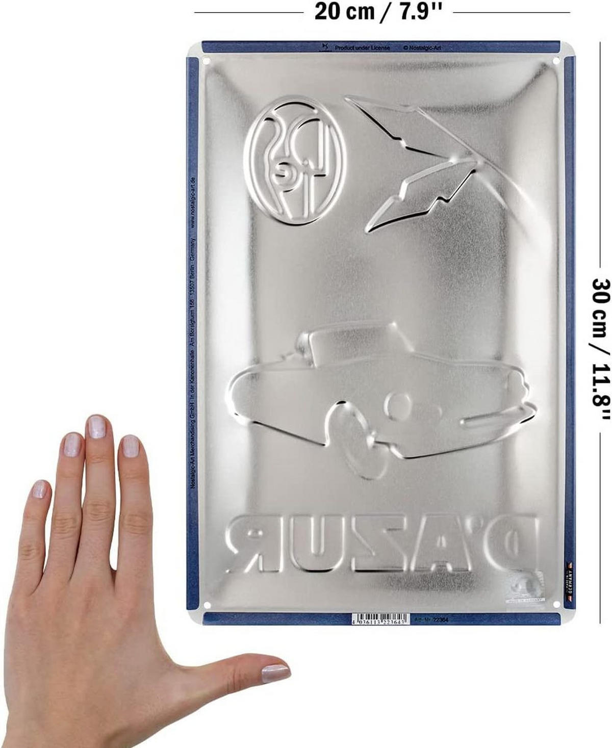 BLECHSCHILD 20/30 cm DS La Cote D'Azur DS19 - Multicolor, Metall (20/30/0.2cm) - Nostalgic-Art