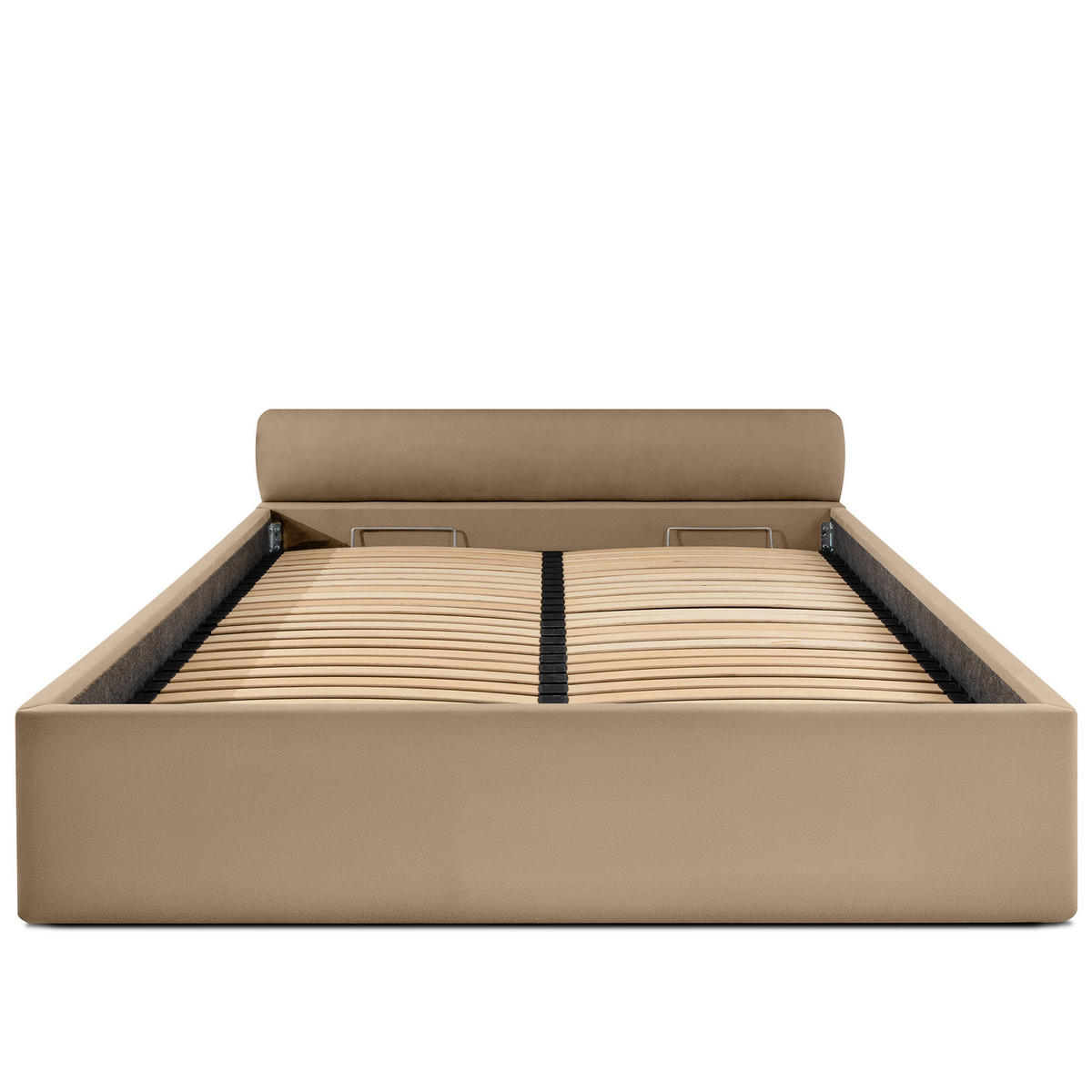 POLSTERBETT LUNEO - Beige/Schwarz, Holz/Holzwerkstoff (162/204cm) - KONSIMO®