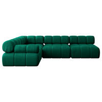 ECKSOFA modulares Sofa Mende-L2 - 285x190x70 cm Dunkelgrün Velours - Dunkelgrün, Holzwerkstoff/Textil (285/190cm) - ALTDECOR