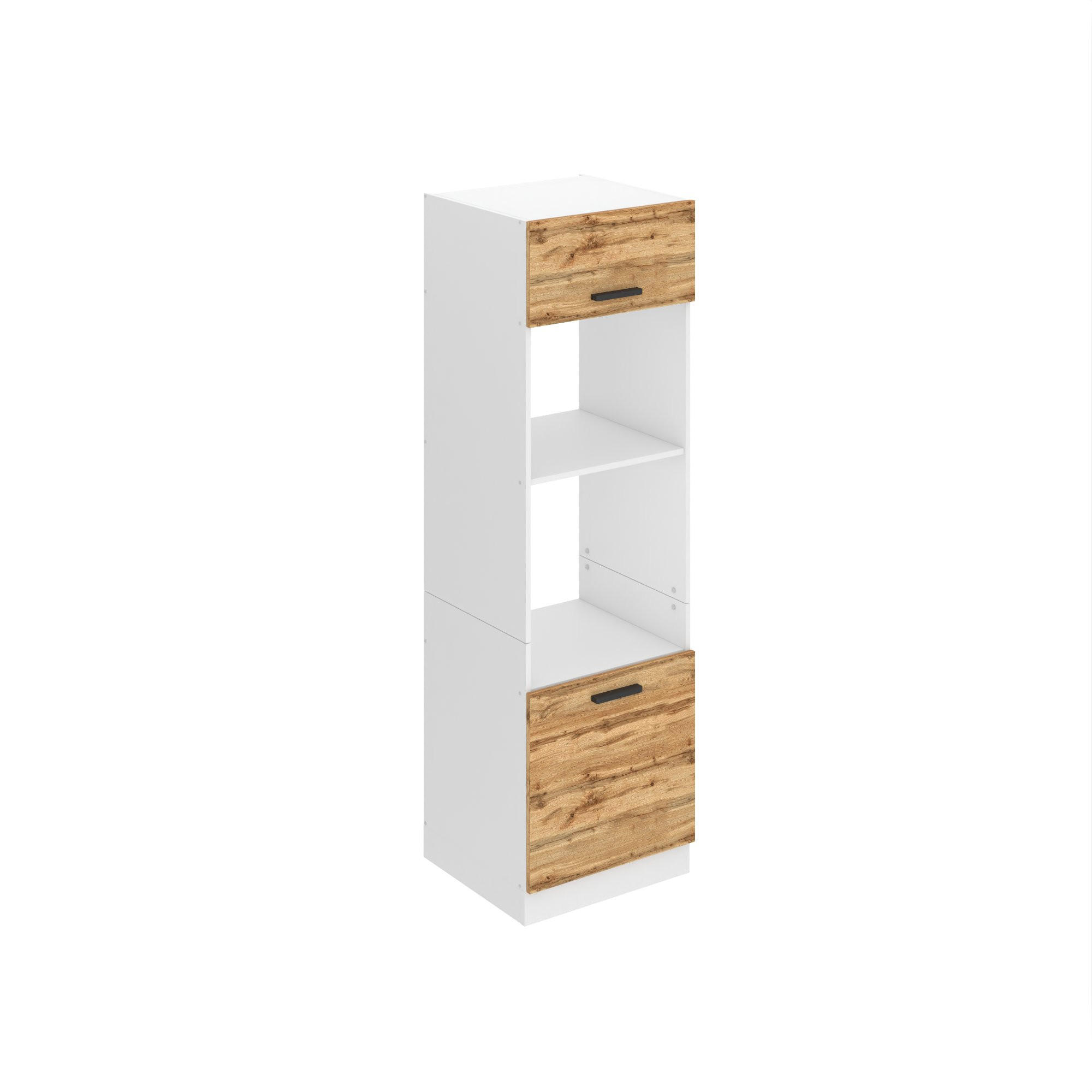 KÜCHENSCHRÄNKE 60 x 204 cm, mit 2 Türen und 2 Regalen Wotan-Eiche - Braun, Holz (60/204/57.6cm) - B BELINI GROUP