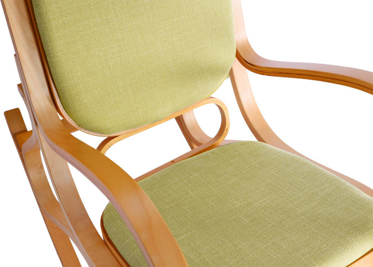 SCHAUKELSTUHL Eiche Dekor, Grün - Eichefarben/Grün, Holz (55/90/96cm) - MCW