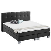 BOXSPRINGBETT - Webstoff - Grau, Textil (180/200cm) - home24