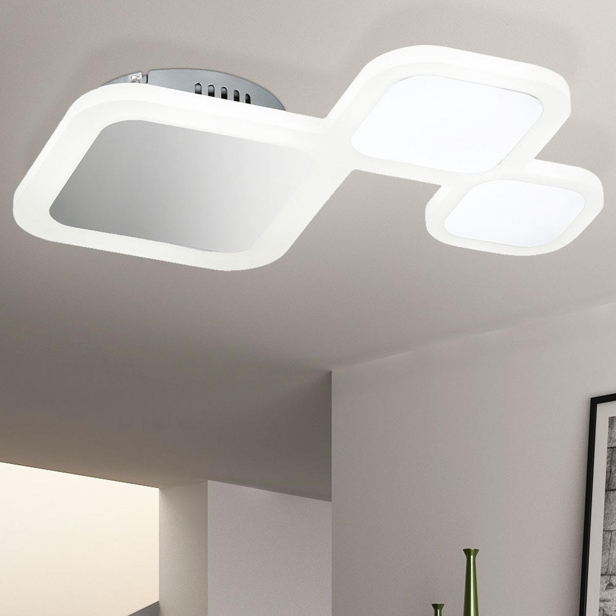 LED DECKENLEUCHTE DROM Chrom Silber Metall - Silberfarben, Metall (45/36/7cm) - Wofi