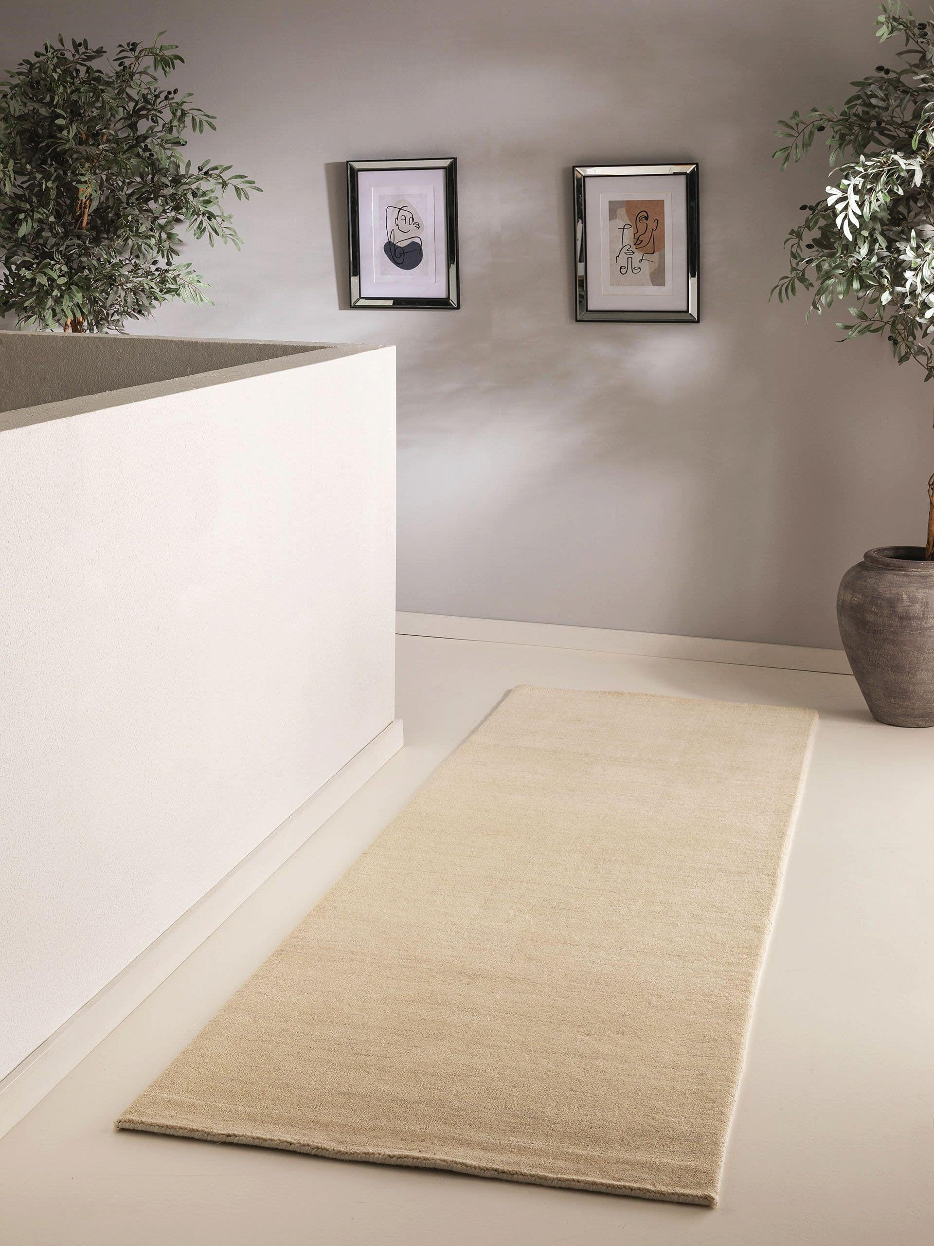 WOLLTEPPICH-LÄUFER Jamal Cream 80x300 cm - Creme, Textil (80/300cm) - benuta Nest