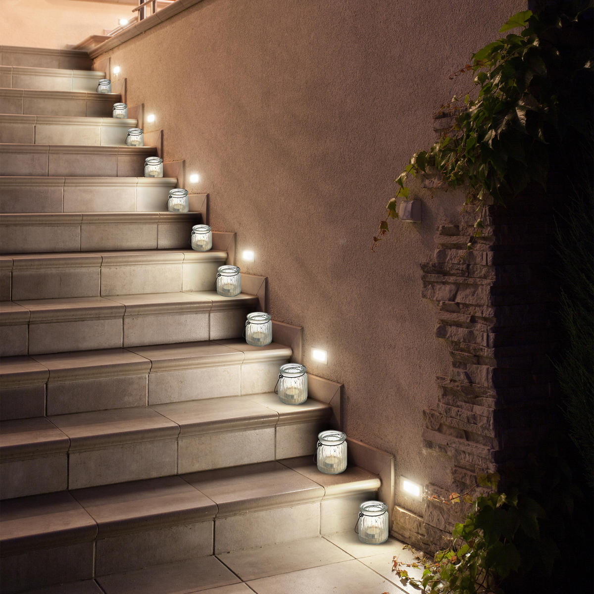 12XWINDLICHT - Transparent, Glas/Metall (8/9.5/8cm) - Relaxdays