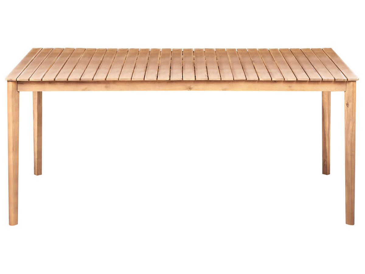 GARTENTISCH 180/100 cm Akazienholz Hellbraun Jaco - Hellbraun, Holz (180/100/75cm) - Beliani