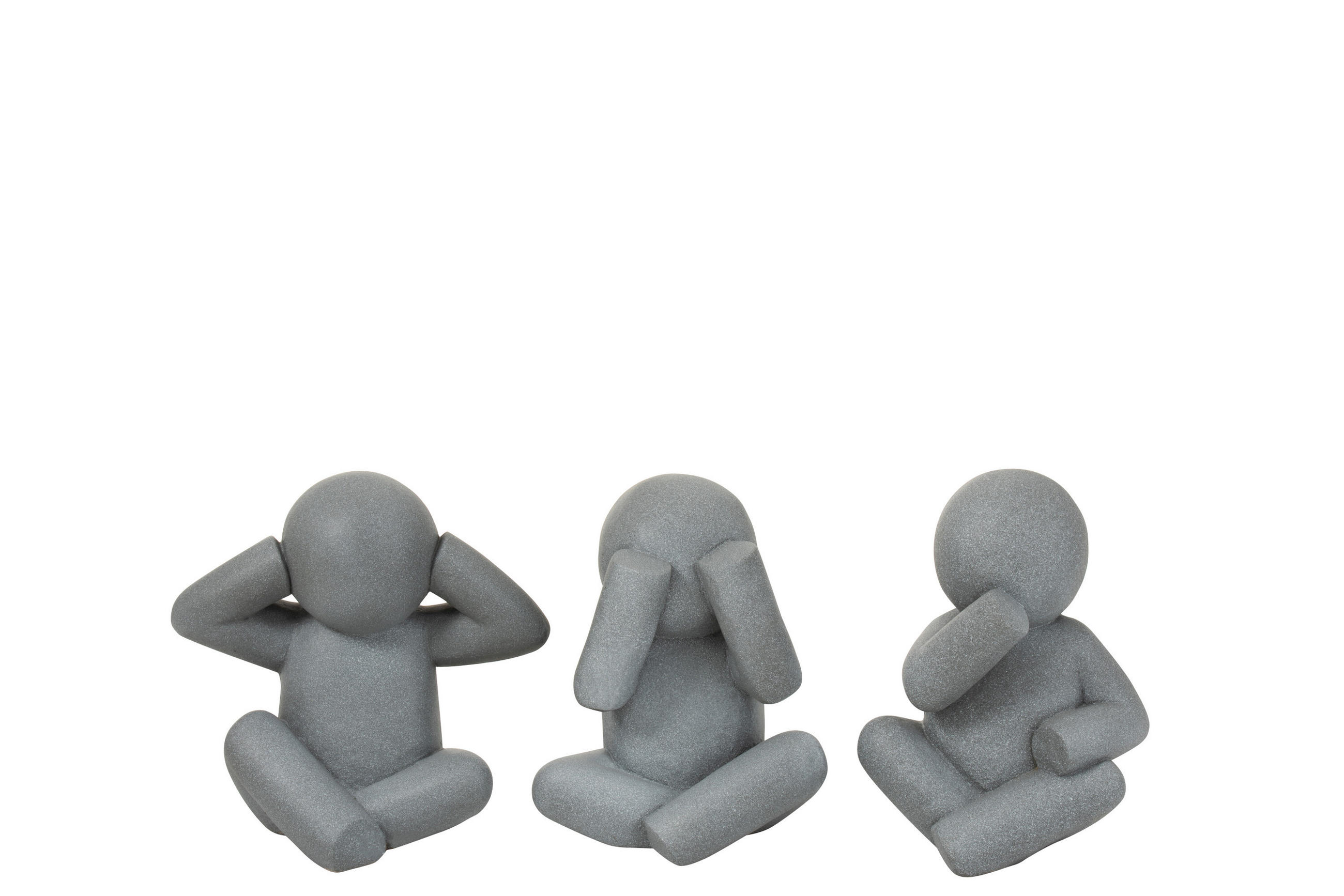 FIGUR P'TIT MAURICE SITZEND - Zement - Grau - 3er Set - Grau, Stein (26/42/42cm) - J-Line