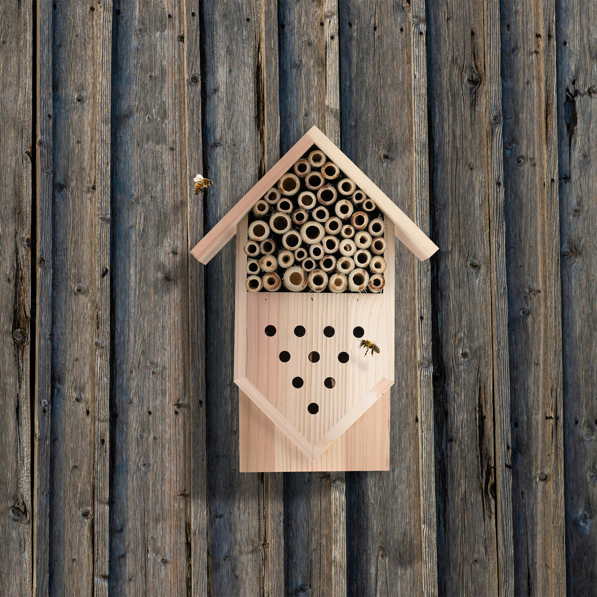 INSEKTENHOTEL - Hellbraun, Holz (19/27/12.5cm) - Relaxdays