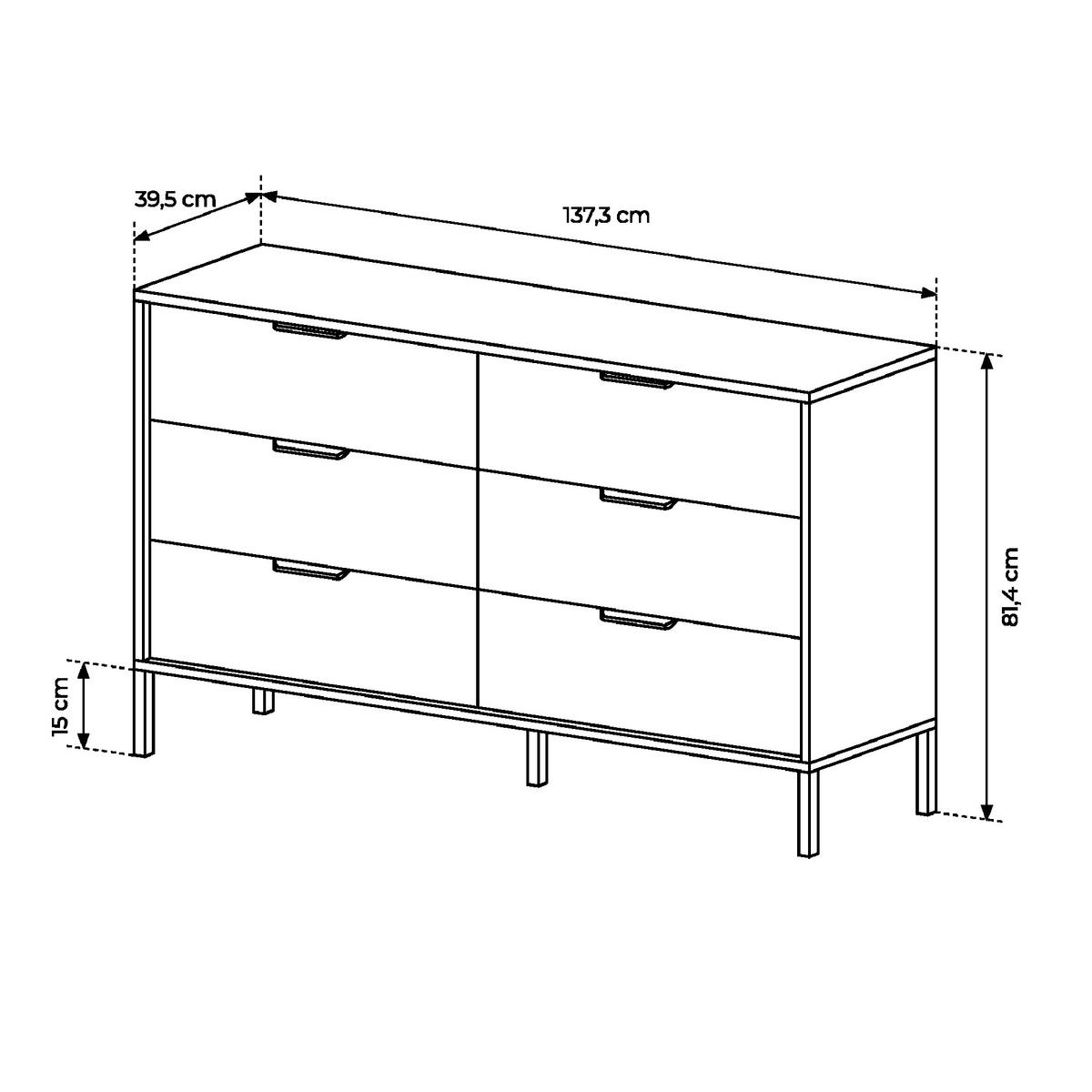 SIDEBOARD MELHUS KOM1 ABS-Kante Anthrazit Eiche Walnuss - Nussbaumfarben/Walnussfarben, Glas/Holzwerkstoff (137/82/40cm) - Komodee
