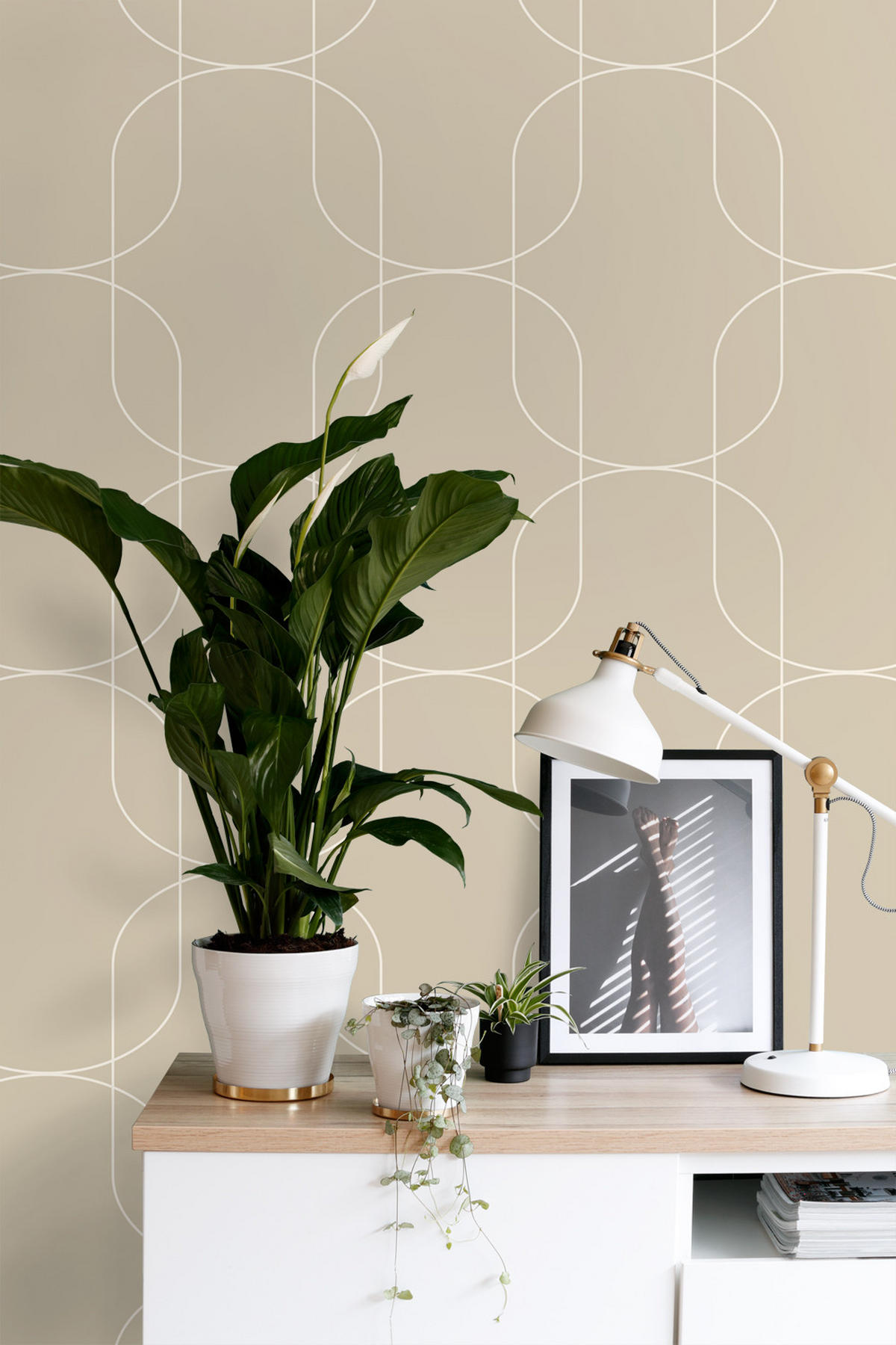 TAPETE geometrische Formen 50 x 900 cm - Beige, Papier (50/900cm) - ESTAhome