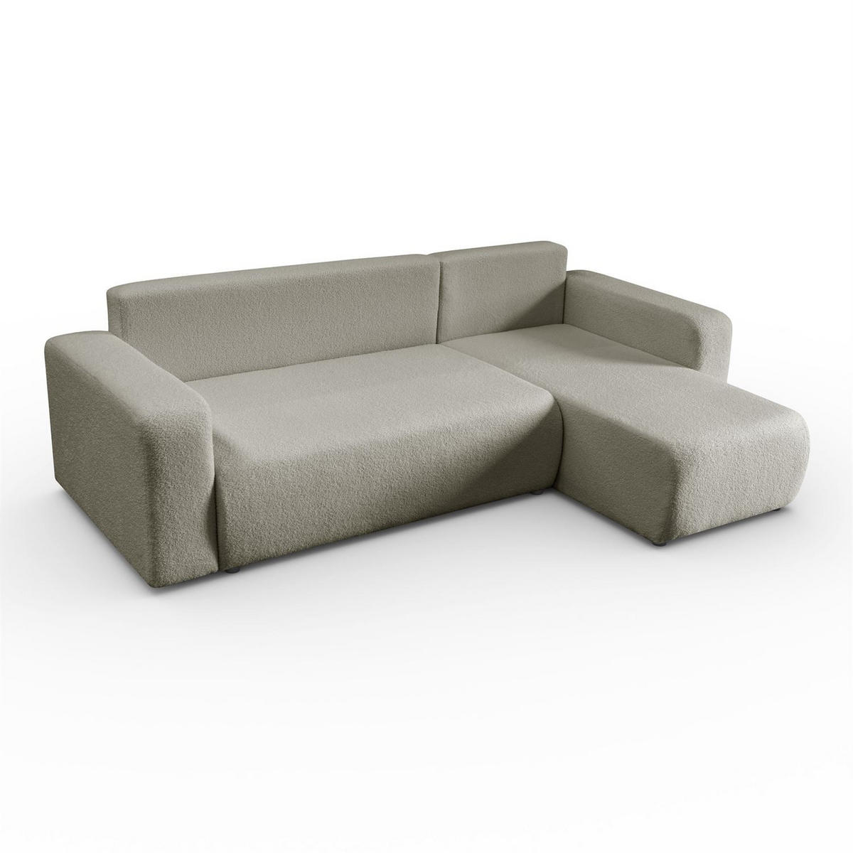 ECKSOFA VESPO L mit Schlaffunktion und Bettkasten - Beige, Textil (247/143cm) - Lookway