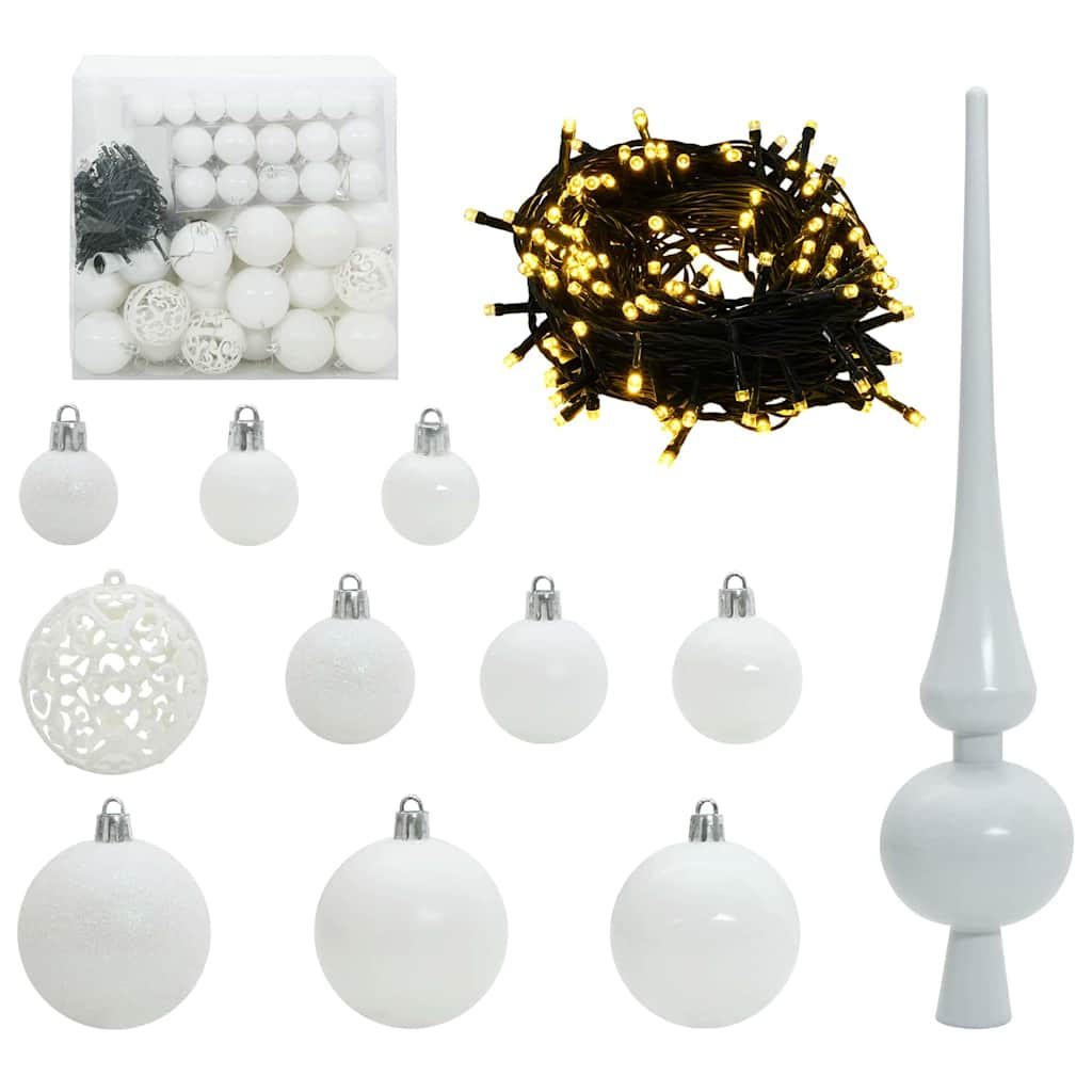 WEIHNACHTSKUGELSET 120 -teilig Weiß Kunststoff - Weiß, Kunststoff (6/27/6cm) - vidaXL