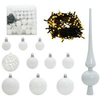 WEIHNACHTSKUGELSET 120 -teilig Weiß Kunststoff - Weiß, Kunststoff (6/27/6cm) - vidaXL
