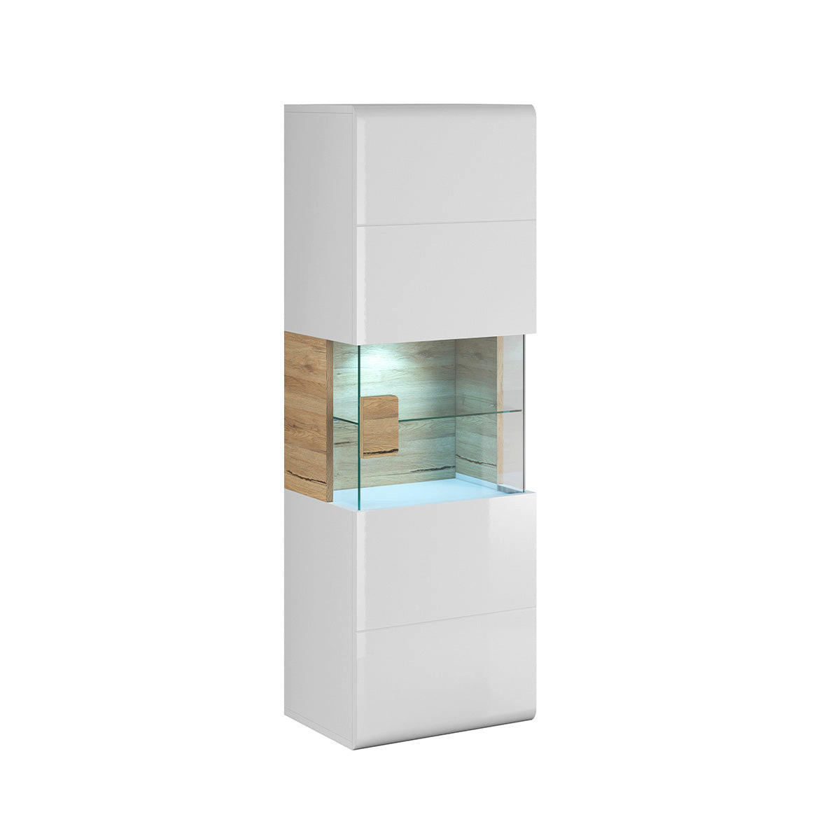 VITRINE Jules Weiß und Holz - Weiß, Holzwerkstoff (53/159/39cm) - Petits-meubles
