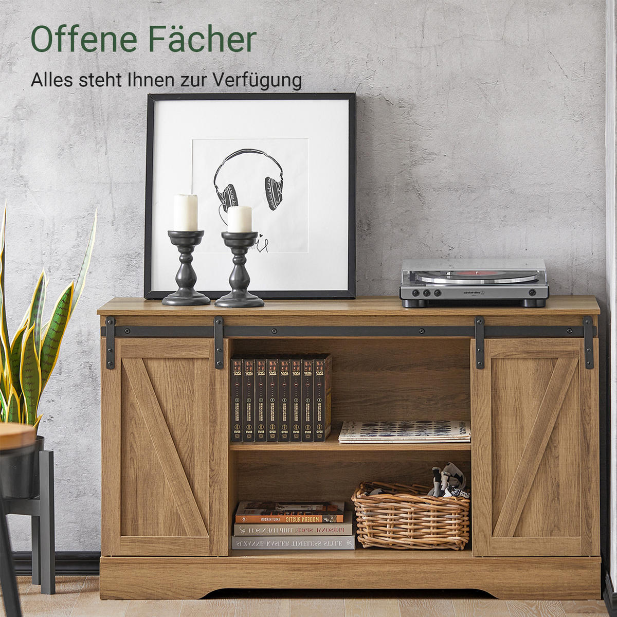 SIDEBOARD Natur - Braun, Holzwerkstoff (120/70/40cm) - SoBuy