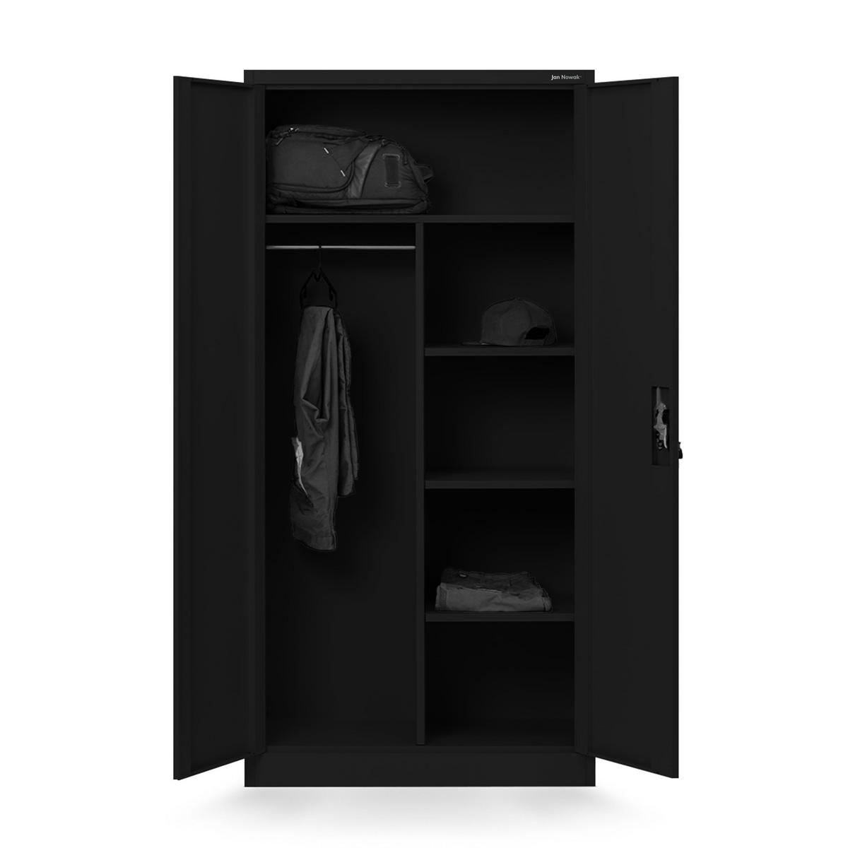 MEHRZWECKSCHRANK DAWID - Schwarz, Metall (90/185/45cm) - Jan Nowak