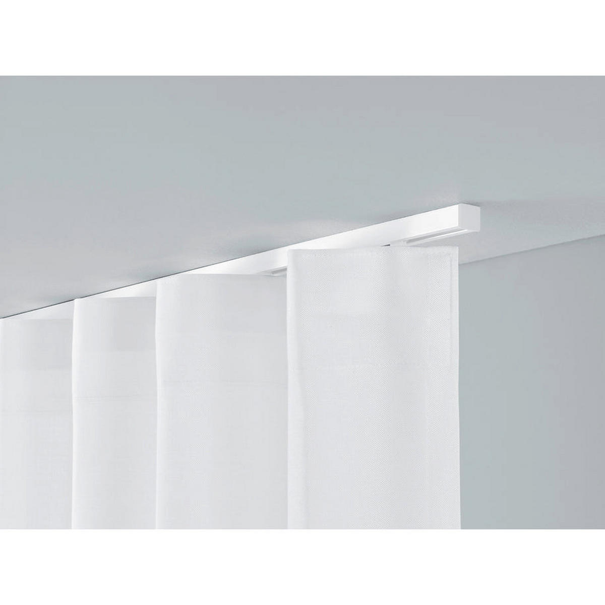 GARDINENSCHIENE 1-lauf Square - Weiß, Metall (600cm) - Deco-Raum