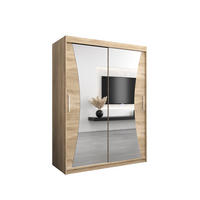 SCHWEBETÜRENSCHRANK 200/150/62 2-türig - Silberfarben/Sonoma Eiche, Holz/Kunststoff (150/200/62cm) - Abiks Möbel