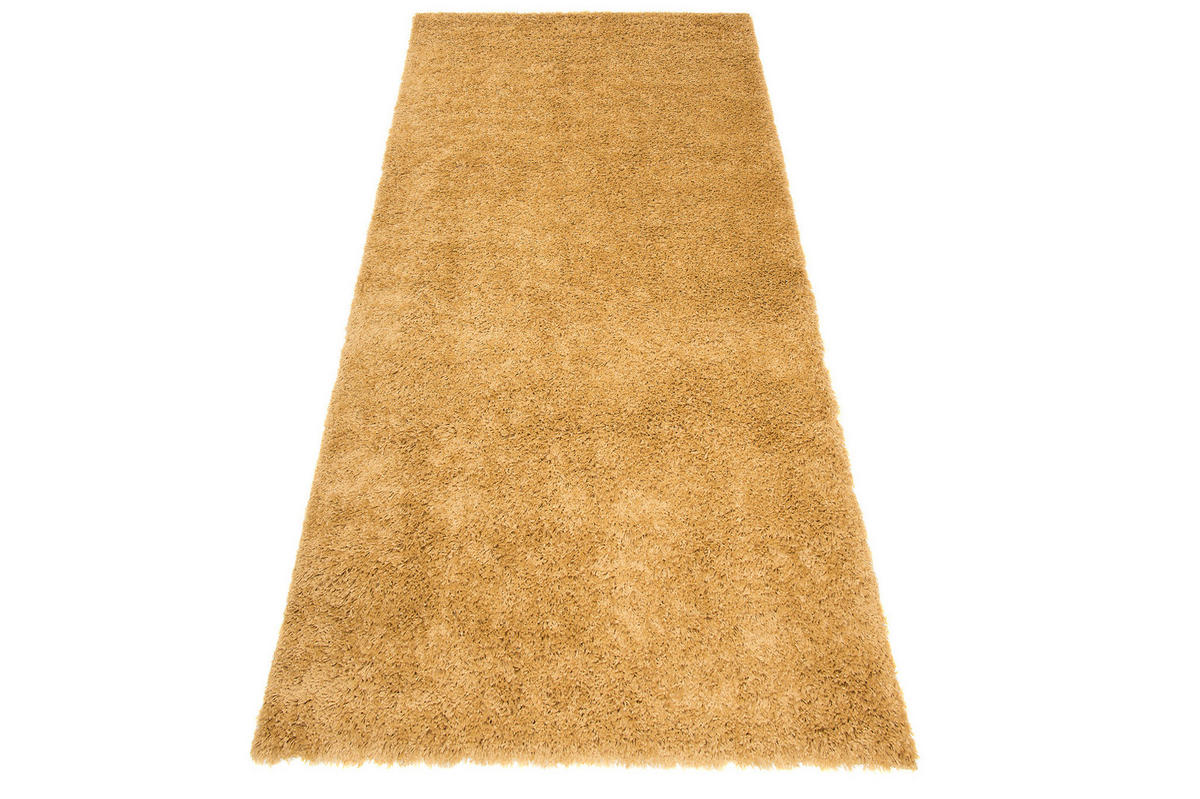 TEPPICHLÄUFER ESSENCE gelb uni 80/500 cm - Gelb, Textil (80/500cm) - Tapiso