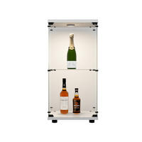GLASVITRINE LED Weiß mit 1 Tür und 2 Einlegeböden mit Schloss - Weiß, Glas (36.5/86.2/40.35cm) - BPKADHY