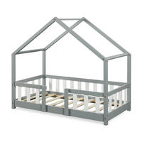 HAUSBETT Treviolo - Hellgrau/Weiß, Holz (70/140cm) - [en.casa]