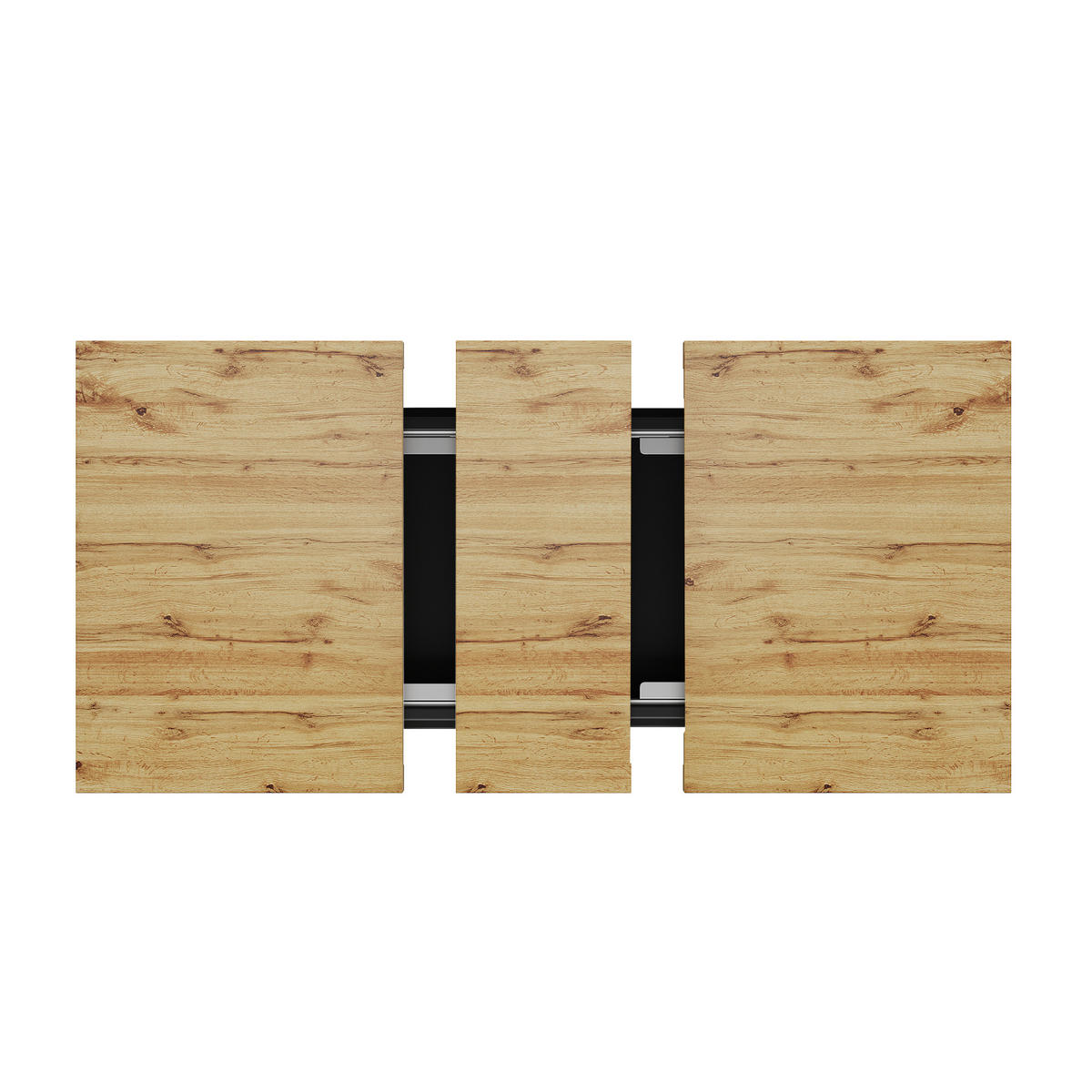 AUSZIEHTISCH Holzoptik/Schwarz 110-140/80/75 cm - Naturfarben, Holz (80/110/75cm) - PANGIVO
