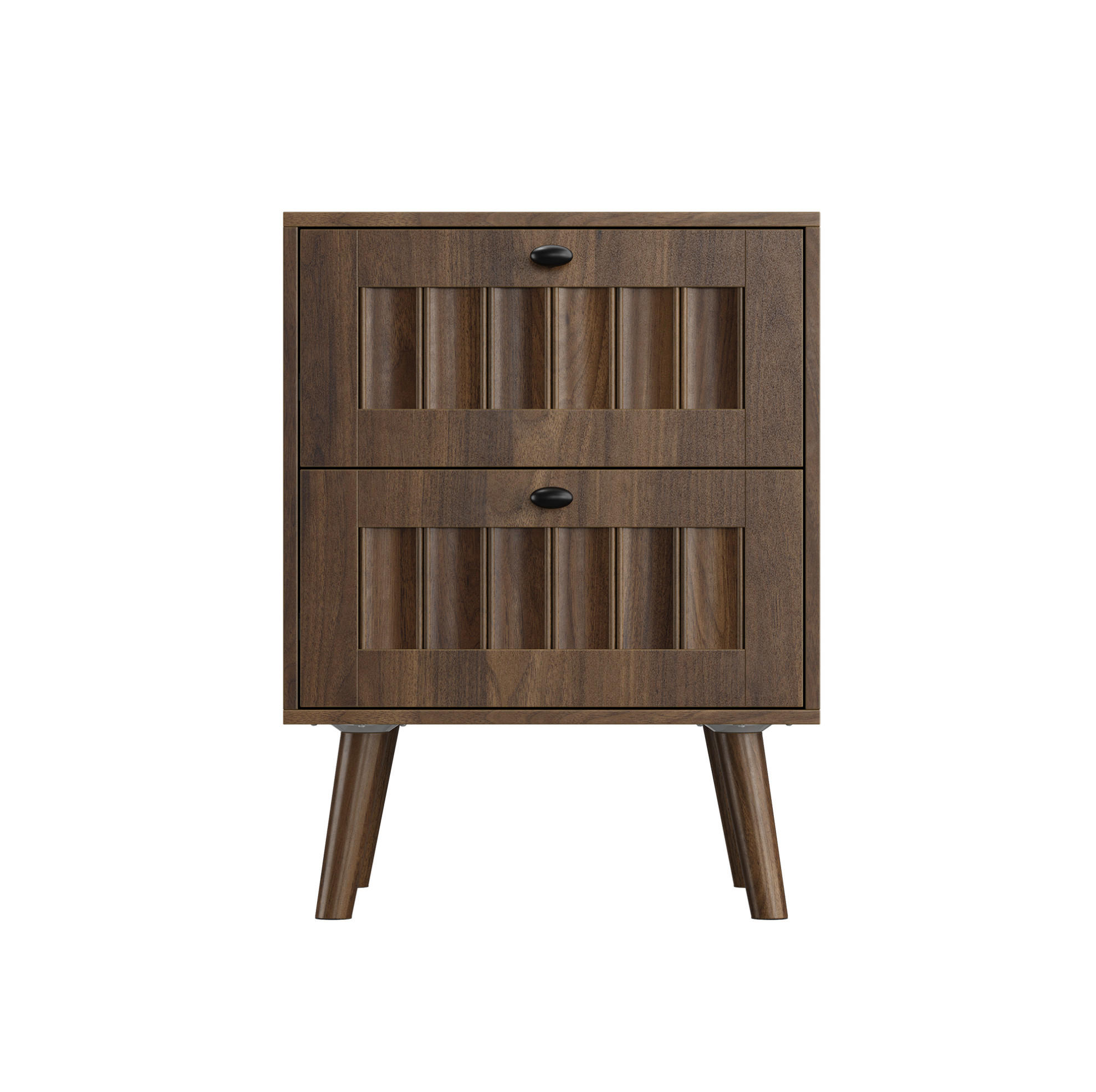 NACHTTISCH 43,5/40/57,5 cm in Walnussfarben mit 2 Schubladen - Walnussfarben, Holzwerkstoff (43.5/58/40cm) - Flora Grace